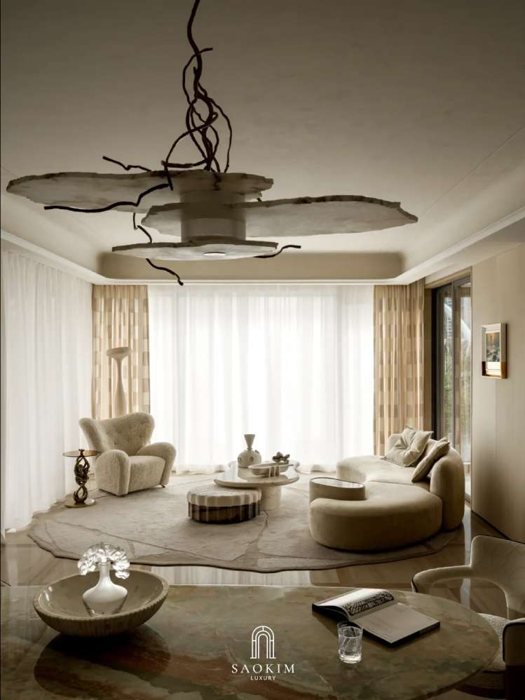 Thiết kế phòng khách biệt thự phong cách Contemporary Organic Luxury - Sự giao hoà giữa thiên nhiên và thẩm mỹ đương đại